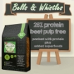 Image of blackboard showing beet pulp free & protein credentials