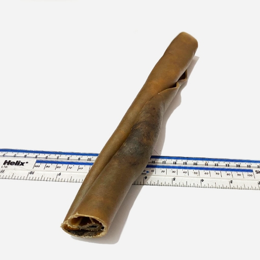 image of large camel skin roll from front